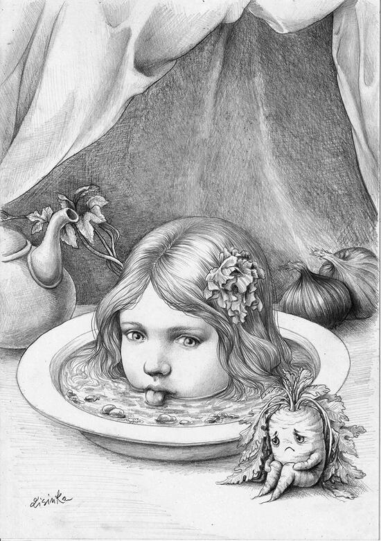 The delicious dinner of the inconsolable Mr. Carrot who didn't like soup